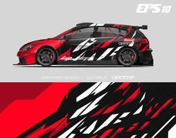 autowrap ontwerp modern race-achtergrondontwerp voor voertuigwrap, racewagen, rally, enz. vector