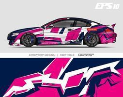 autowrap ontwerp modern race-achtergrondontwerp voor voertuigwrap, racewagen, rally, enz. vector