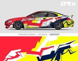 autowrap ontwerp modern race-achtergrondontwerp voor voertuigwrap, racewagen, rally, enz. vector