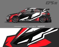 autowrap ontwerp modern race-achtergrondontwerp voor voertuigwrap, racewagen, rally, enz. vector