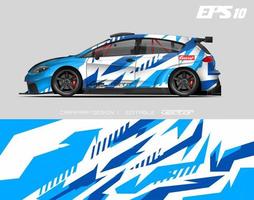 autowrap ontwerp modern race-achtergrondontwerp voor voertuigwrap, racewagen, rally, enz. vector