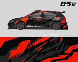 autowrap ontwerp modern race-achtergrondontwerp voor voertuigwrap, racewagen, rally, enz. vector