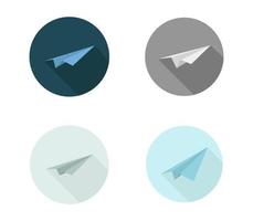 set van papier vliegtuig iconen vector