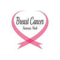 roze lint voor het bewustzijnssymbool van borstkanker, vectorillustratie vector