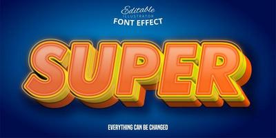 super oranje lettertype-effect vector