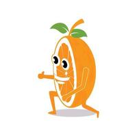 schattige oranje mascotte vector