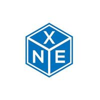 xne brief logo ontwerp op zwarte achtergrond. xne creatieve initialen brief logo concept. xne brief ontwerp. vector