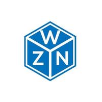 wzn brief logo ontwerp op zwarte achtergrond. wzn creatieve initialen brief logo concept. wzn brief ontwerp. vector