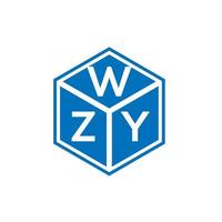 wzy brief logo ontwerp op zwarte achtergrond. wzy creatieve initialen brief logo concept. wzy brief ontwerp. vector