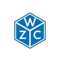 wzc brief logo ontwerp op zwarte achtergrond. wzc creatieve initialen brief logo concept. wzc brief ontwerp. vector