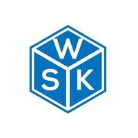 wsk brief logo ontwerp op zwarte achtergrond. wsk creatieve initialen brief logo concept. wsk brief ontwerp. vector