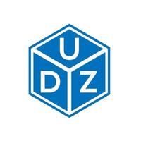 udz brief logo ontwerp op zwarte achtergrond. udz creatieve initialen brief logo concept. udz brief ontwerp. vector