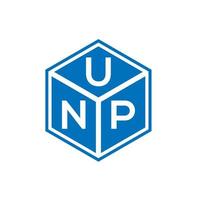 unp brief logo ontwerp op zwarte achtergrond. unp creatieve initialen brief logo concept. unp brief ontwerp. vector