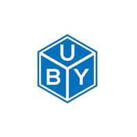 uby brief logo ontwerp op zwarte achtergrond. uby creatieve initialen brief logo concept. uby letter ontwerp. vector