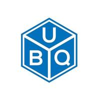 UBQ brief logo ontwerp op zwarte achtergrond. ubq creatieve initialen brief logo concept. ubq-briefontwerp. vector