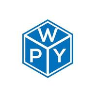 wpy brief logo ontwerp op zwarte achtergrond. wpy creatieve initialen brief logo concept. wpy brief ontwerp. vector