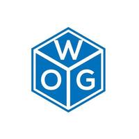 wog brief logo ontwerp op zwarte achtergrond. Wog creatieve initialen brief logo concept. wog brief ontwerp. vector