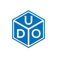 udo brief logo ontwerp op zwarte achtergrond. udo creatieve initialen brief logo concept. udo-briefontwerp. vector