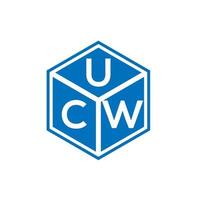 UCW brief logo ontwerp op zwarte achtergrond. ucw creatieve initialen brief logo concept. ucw brief ontwerp. vector