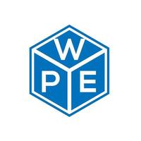 wpe brief logo ontwerp op zwarte achtergrond. wpe creatieve initialen brief logo concept. wpe brief ontwerp. vector