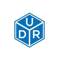 udr brief logo ontwerp op zwarte achtergrond. udr creatieve initialen brief logo concept. udr brief ontwerp. vector