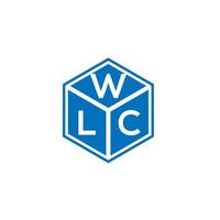 WLC brief logo ontwerp op zwarte achtergrond. wlc creatieve initialen brief logo concept. wlc-briefontwerp. vector