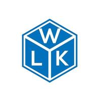 wk brief logo ontwerp op zwarte achtergrond. wk creatieve initialen brief logo concept. wlk brief ontwerp. vector