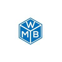 wmb brief logo ontwerp op zwarte achtergrond. wmb creatieve initialen brief logo concept. wmb brief ontwerp. vector