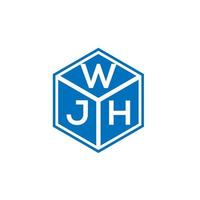 wjh brief logo ontwerp op zwarte achtergrond. wjh creatieve initialen brief logo concept. wjh brief ontwerp. vector