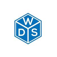 wds brief logo ontwerp op zwarte achtergrond. wds creatieve initialen brief logo concept. wds brief ontwerp. vector