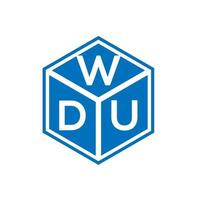 wdu brief logo ontwerp op zwarte achtergrond. wdu creatieve initialen brief logo concept. wdu brief ontwerp. vector