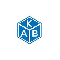 Kab brief logo ontwerp op zwarte achtergrond. kab creatieve initialen brief logo concept. kab brief ontwerp. vector