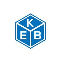 keb brief logo ontwerp op zwarte achtergrond. keb creatieve initialen brief logo concept. keb brief ontwerp. vector