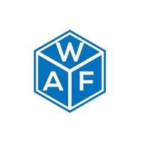 waf brief logo ontwerp op zwarte achtergrond. waf creatieve initialen brief logo concept. waf brief ontwerp. vector