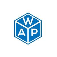 wap brief logo ontwerp op zwarte achtergrond. wap creatieve initialen brief logo concept. wap-briefontwerp. vector