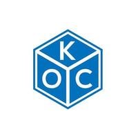 koc brief logo ontwerp op zwarte achtergrond. koc creatieve initialen brief logo concept. koc brief ontwerp. vector