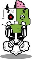 stripfiguur kostuum vectorillustratie zombie bot mascotte raket scheet vector