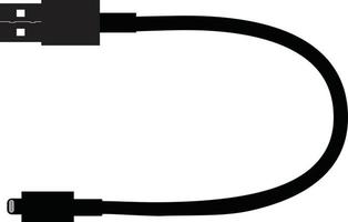 usb-kabel pictogram op witte achtergrond. vlakke stijl. oplader usb-kabel symbool. oplader pictogram teken. vector