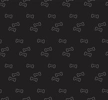 hond bot pictogram geïsoleerde naadloze patroon op zwarte achtergrond. hondenbot patroon. vector