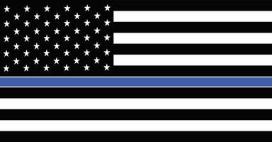 Amerikaanse politievlag. dunne blauwe lijn Amerikaanse politievlag. vector