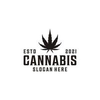 vintage hipster cannabis natuur silhouet logo ontwerp vector