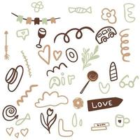 abstracte doodles set vector