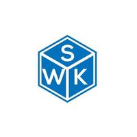 Swk brief logo ontwerp op zwarte achtergrond. swk creatieve initialen brief logo concept. swk-briefontwerp. vector