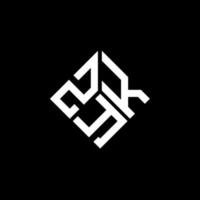 zyk brief logo ontwerp op zwarte achtergrond. zyk creatieve initialen brief logo concept. zyk brief ontwerp. vector