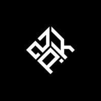 zpk brief logo ontwerp op zwarte achtergrond. zpk creatieve initialen brief logo concept. zpk brief ontwerp. vector