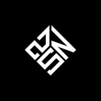 zsn brief logo ontwerp op zwarte achtergrond. zsn creatieve initialen brief logo concept. zsn brief ontwerp. vector