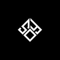 soja brief logo ontwerp op zwarte achtergrond. soja creatieve initialen brief logo concept. soja brief ontwerp. vector