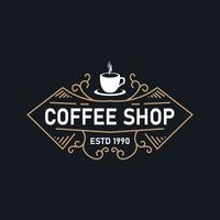 koffie-logo. vintage retro koffie vector logo.