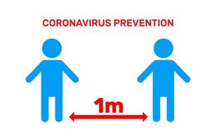 houd afstand pictogram in vlakke stijl geïsoleerd op een witte achtergrond. coronavirus epidemische beschermende uitrusting. preventieconcept. vectorillustratie. vector