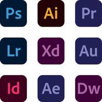 nieuwe Adobe-pictogrammen vector
